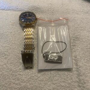Gold and Blue Men's Watch